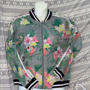 Floral jersey jacket